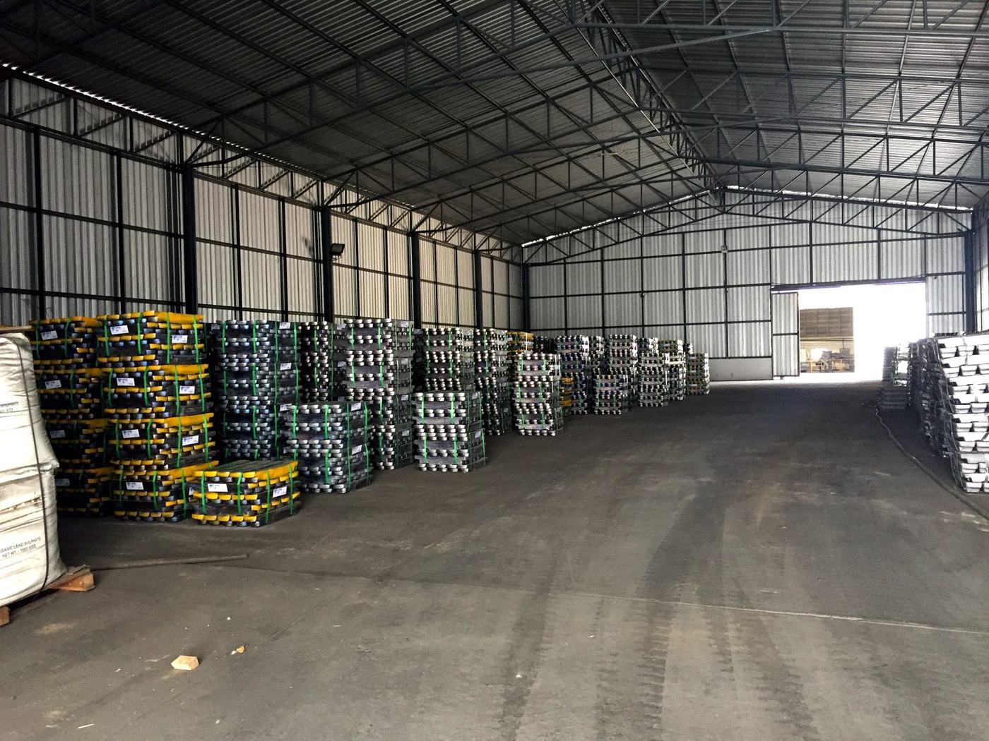 Finished lead bundles in the warehouse
